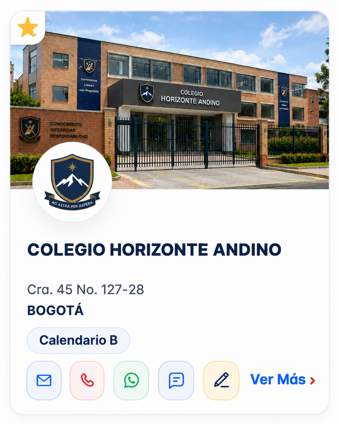 Ejemplo de colegio destacado en ColegiosColombia